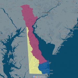Christina River Watershed Map - Delaware, Pennsylvania, Maryland - the lands that affect clean, healthy water