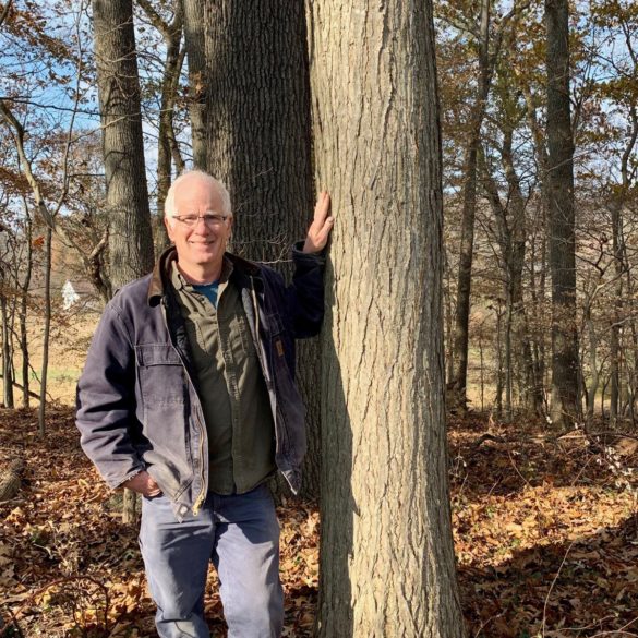 Bret and American Chestnut tree at Coverdale Farm
