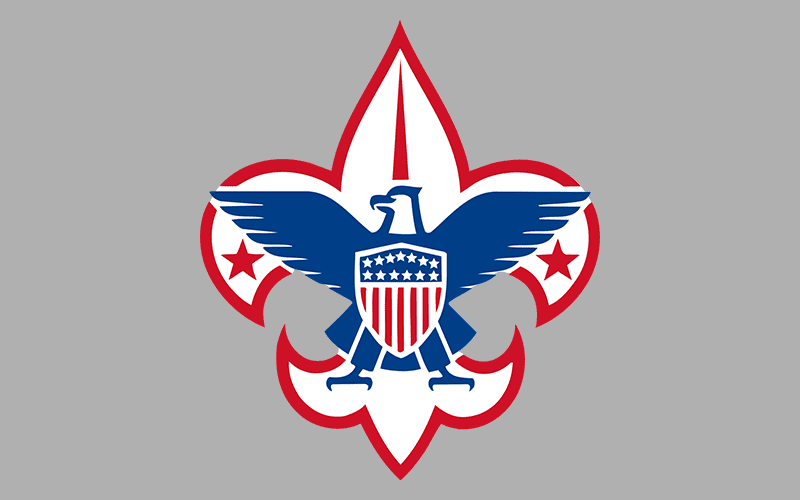 Scouts of America logo on grey