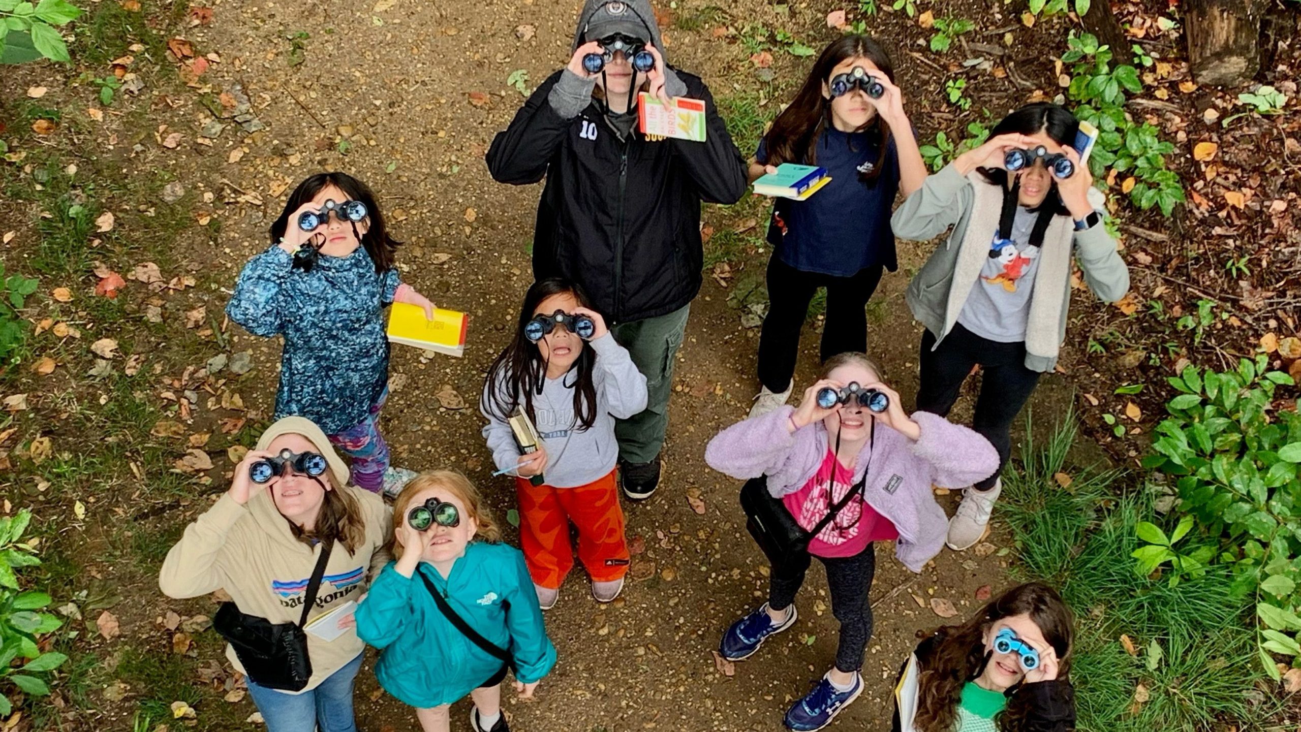 Summer Camp Kids with Binoculars